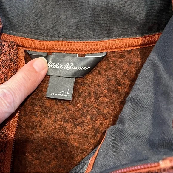 Eddie Bauer quarter zip pullover sweater Size Large Like New - Picture 4 of 5